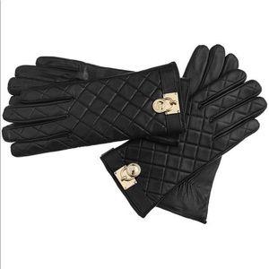 Michael Kors Quilted Leather Hamilton Lock Gloves